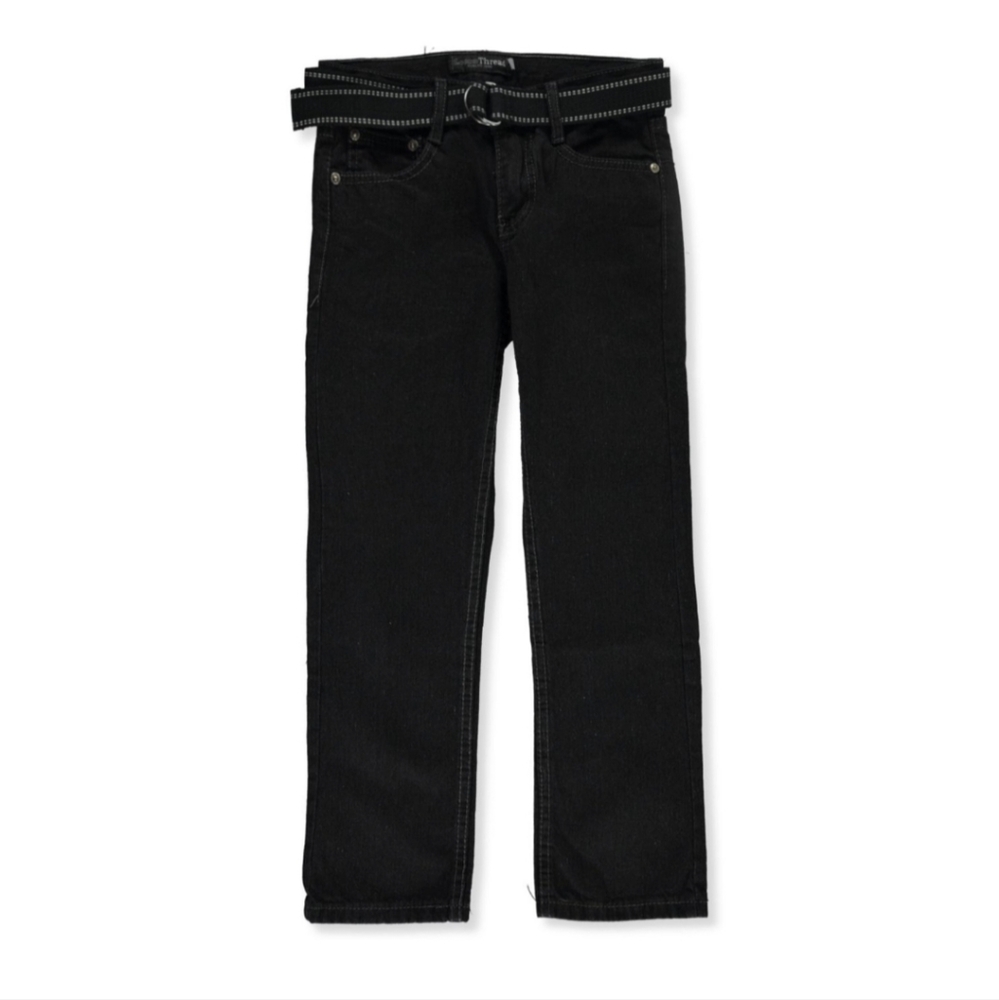 Loose Thread Boys' Arc Embroidered Belted Jeans